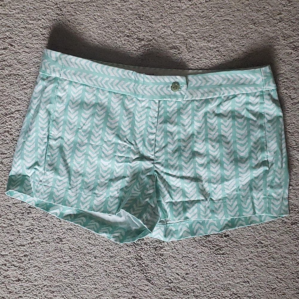 Jcrew green, white, pattern shorts